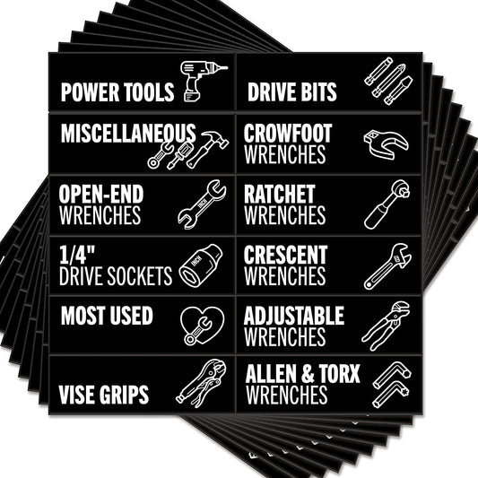 Toolbox Organization Magnetic Labels - 80 Large, Tool Chest Organizer Labels